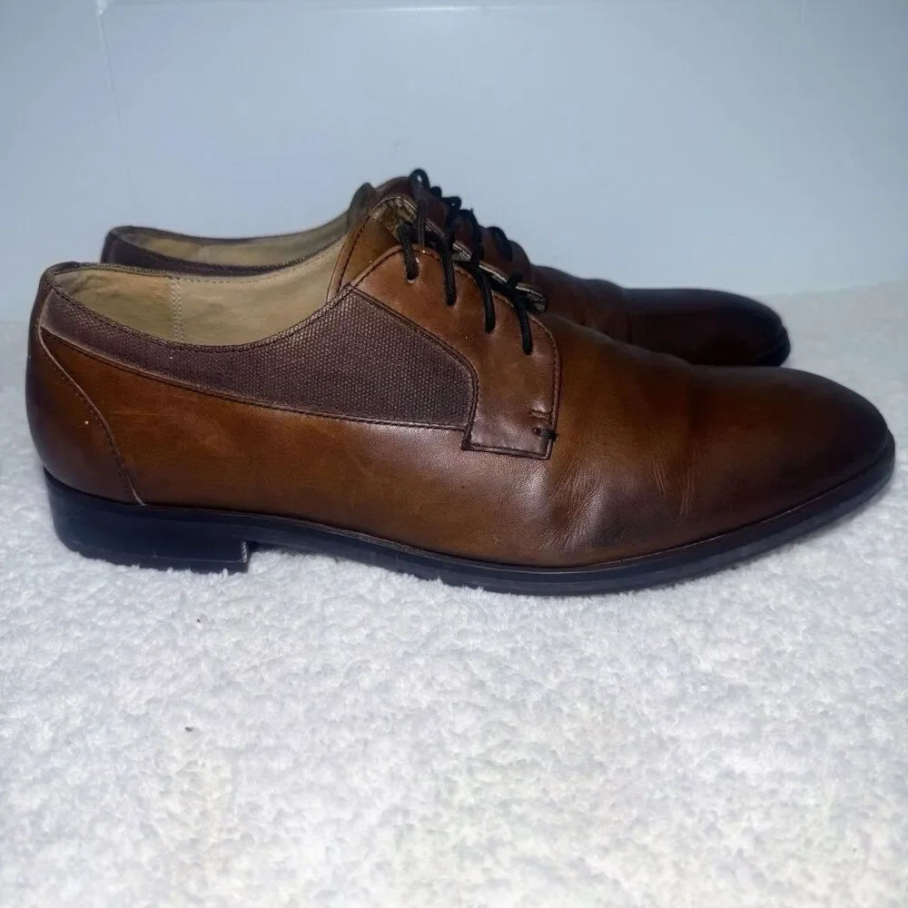 Aston Grey Collection 1013159 Legaoni Men's 12 Brown Leather Oxfords Shoes